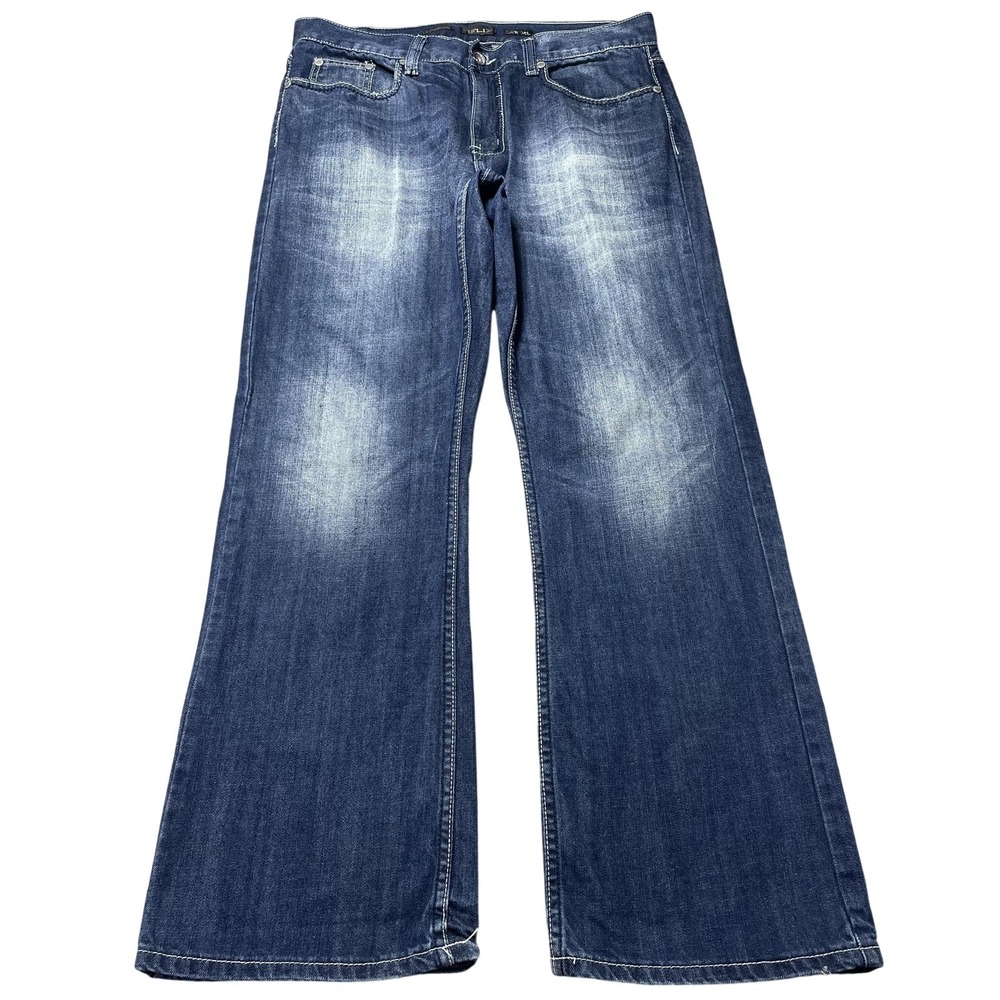 Helix Relaxed Boot Jeans Mens 34x30 Blue Medium Wash Bootcut Denim Pants Casual